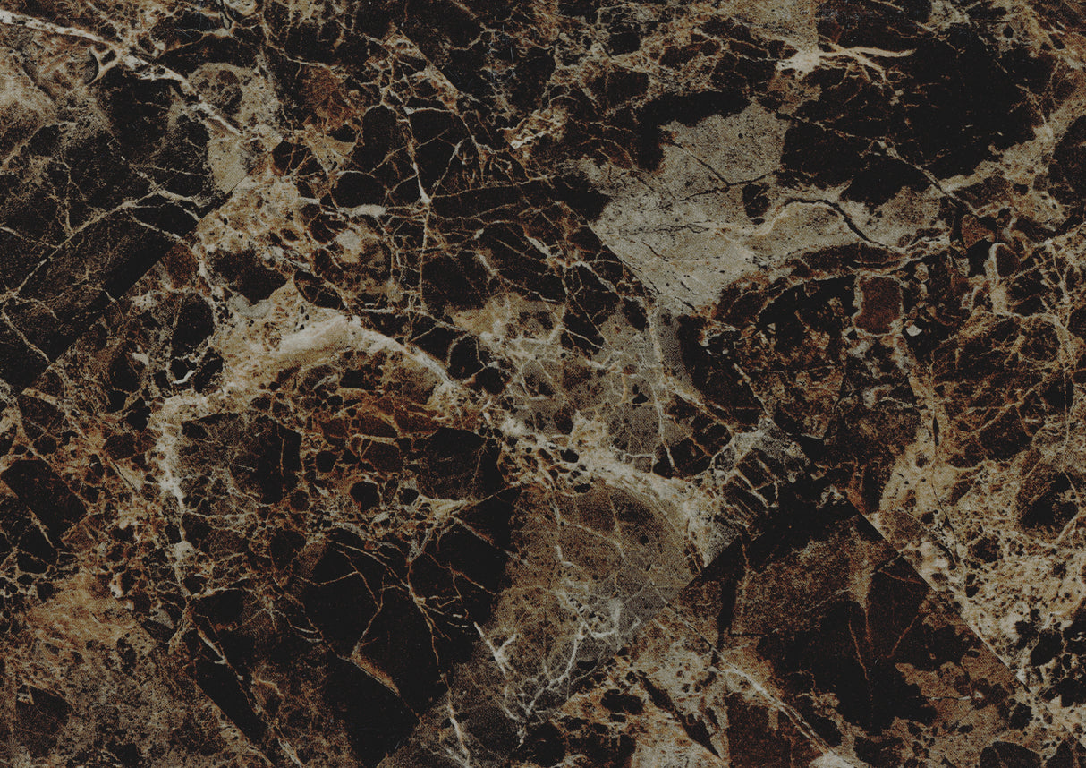 Flannery Black/Brown Faux Marble-Top Dining Table