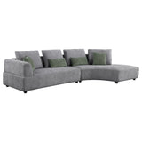Toscano Grey 134-Inch Upholstered Sectional Sofa