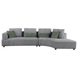 Toscano Grey 134-Inch Upholstered Sectional Sofa