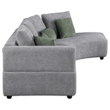 Toscano Grey 134-Inch Upholstered Sectional Sofa