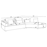 Toscano Grey 134-Inch Upholstered Sectional Sofa