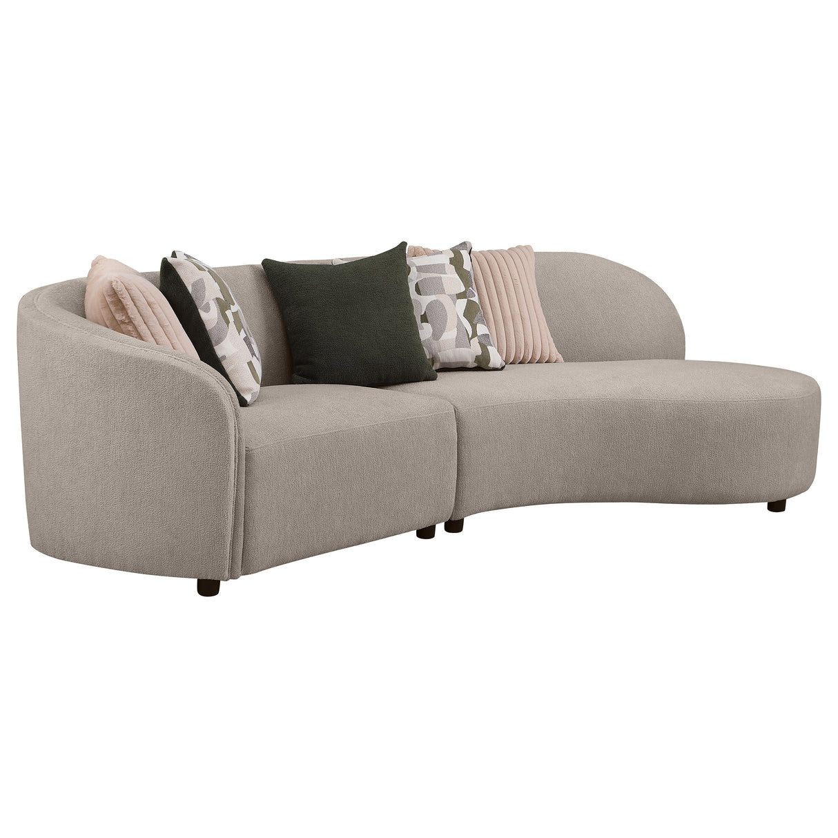 Fayette Greige 2-Piece Upholstered Sectional Sofa