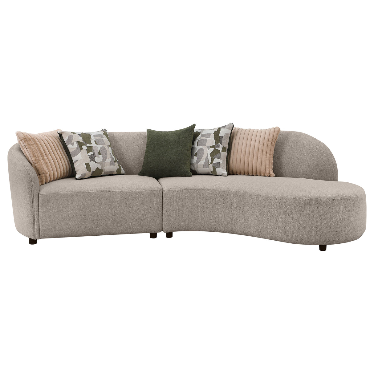 Fayette Greige 2-Piece Upholstered Sectional Sofa