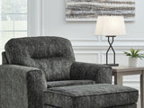 Lonoke Gunmetal Oversized Chair And Ottoman