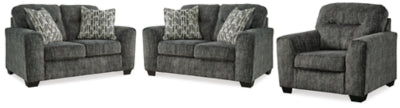 Lonoke Gunmetal 2 Loveseats And Chair