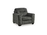 Lonoke Gunmetal Oversized Chair And Ottoman