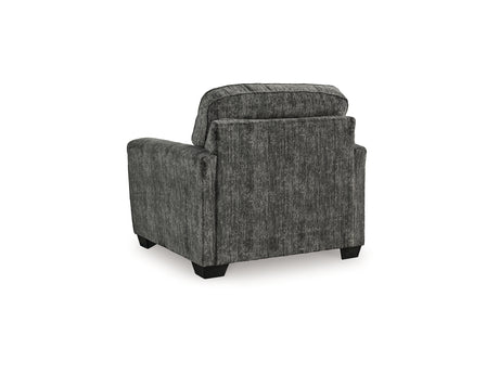 Lonoke Gunmetal Oversized Chair And Ottoman