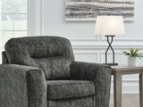 Lonoke Gunmetal Oversized Chair And Ottoman