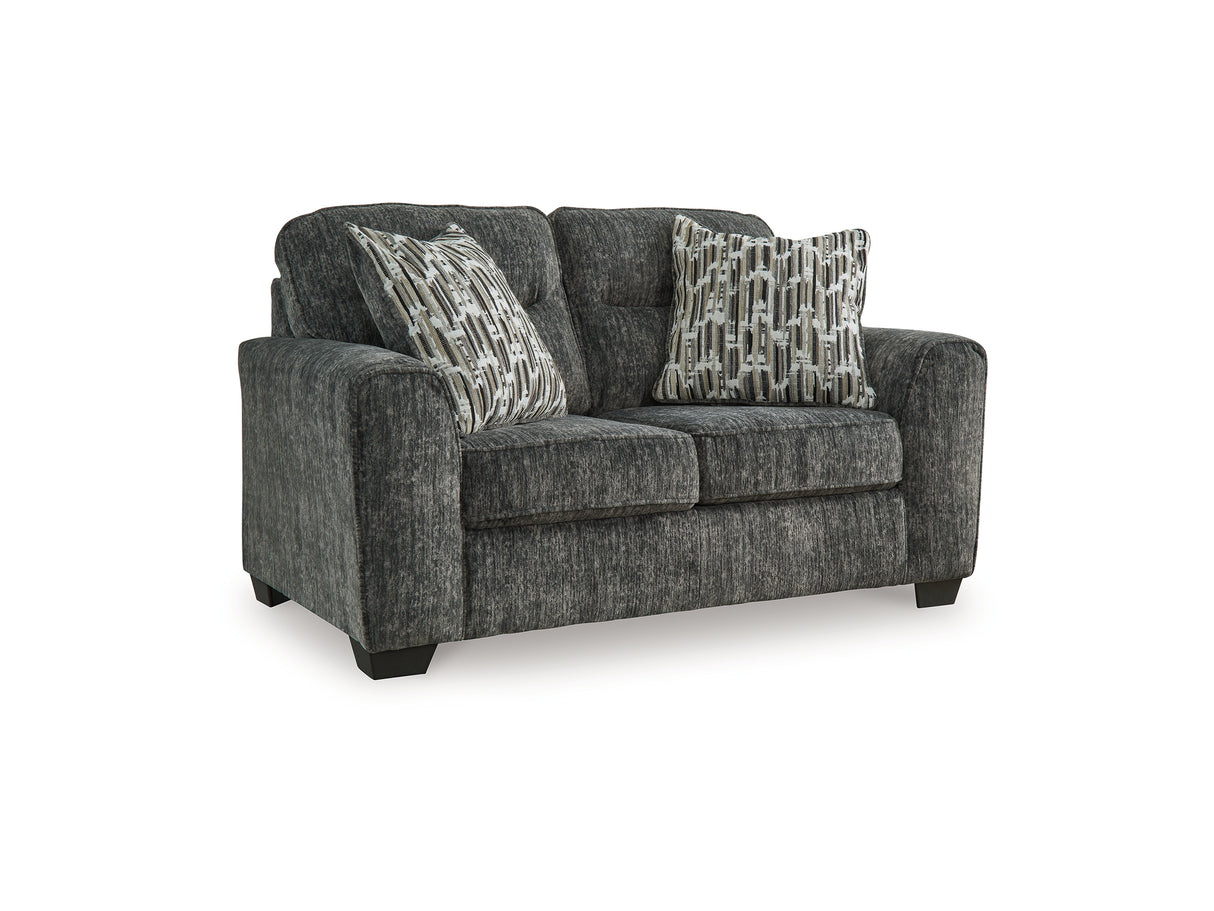 Lonoke Gunmetal Sofa, Loveseat, Oversized Chair And Ottoman