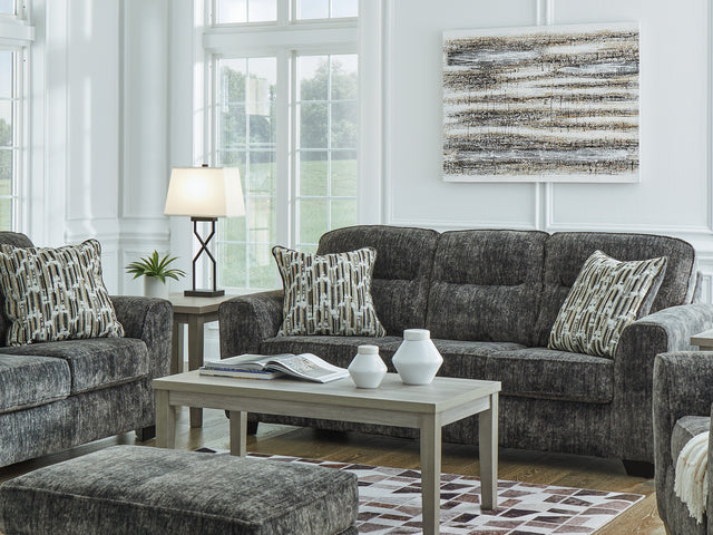 Lonoke Gunmetal Sofa, Loveseat, Oversized Chair And Ottoman