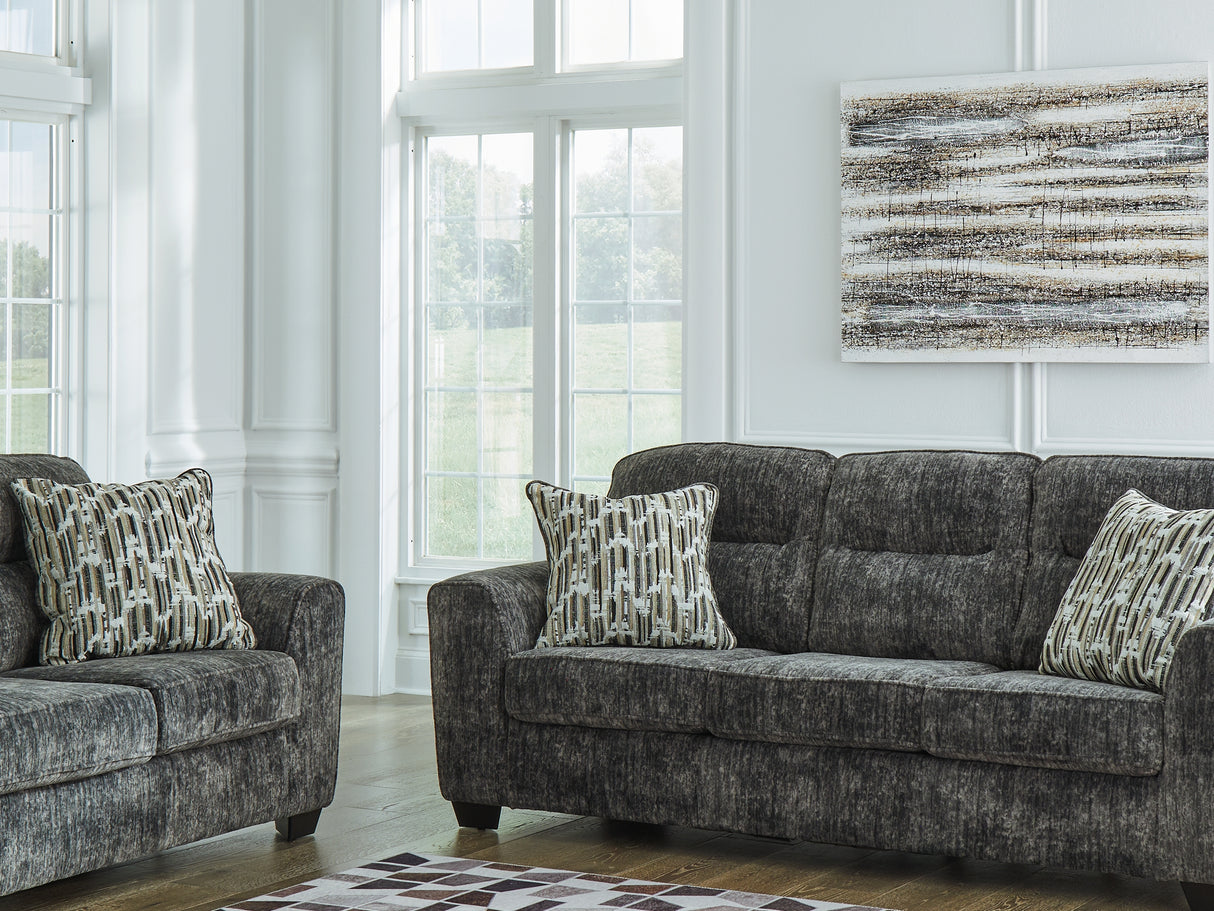 Lonoke Gunmetal Sofa, Loveseat, Oversized Chair And Ottoman