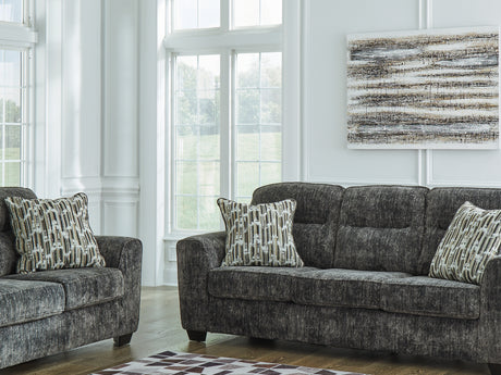 Lonoke Gunmetal Sofa, Loveseat, Oversized Chair And Ottoman