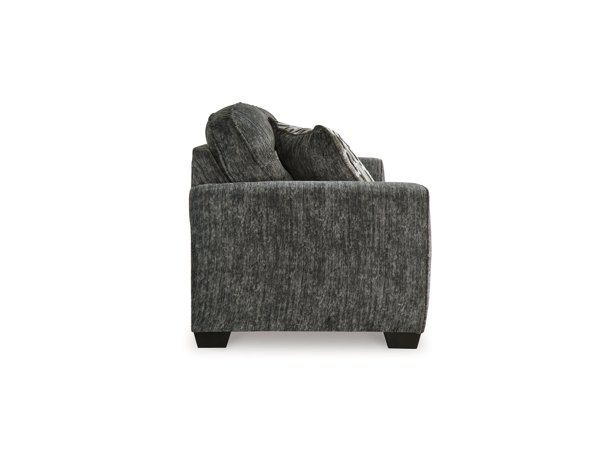 Lonoke Gunmetal Sofa, Loveseat, Oversized Chair And Ottoman