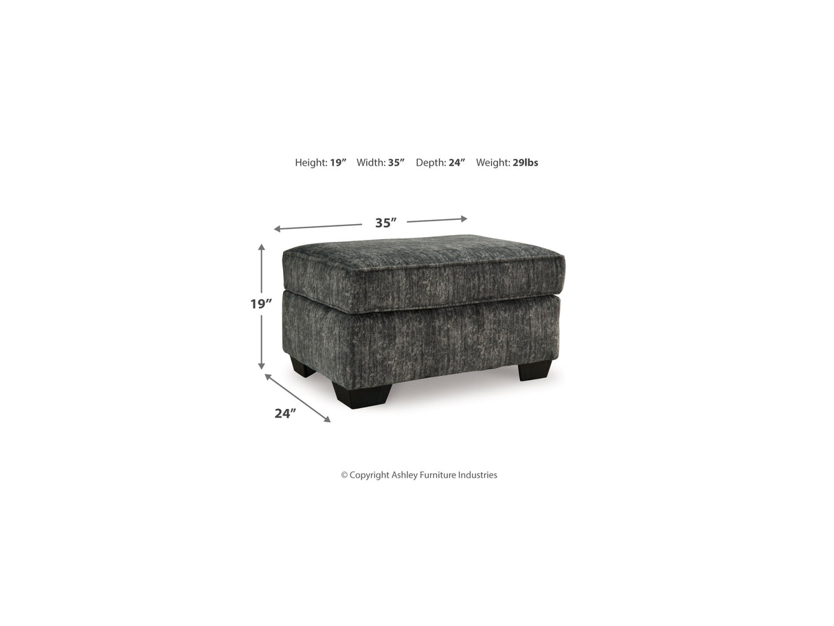 Lonoke Gunmetal Oversized Chair And Ottoman