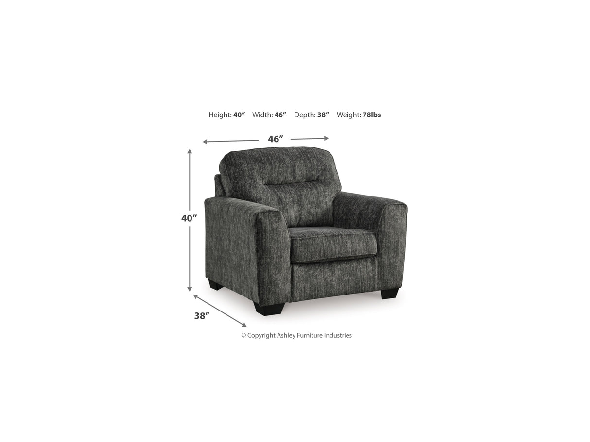 Lonoke Gunmetal Sofa, Loveseat, Oversized Chair And Ottoman