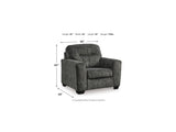 Lonoke Gunmetal Oversized Chair And Ottoman