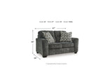 Lonoke Gunmetal Sofa, Loveseat, Oversized Chair And Ottoman