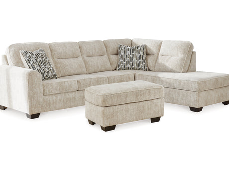 Lonoke Parchment 2-Piece Right-Arm Facing Sectional With Chaise And Ottoman