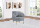 Sophia Upholstered Chair Grey And Gold