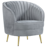 Sophia Upholstered Chair Grey And Gold