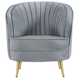 Sophia Upholstered Chair Grey And Gold