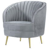 Sophia Upholstered Chair Grey And Gold