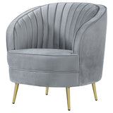 Sophia Upholstered Chair Grey And Gold