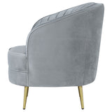 Sophia Upholstered Chair Grey And Gold