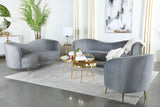 Sophia Upholstered Chair Grey And Gold