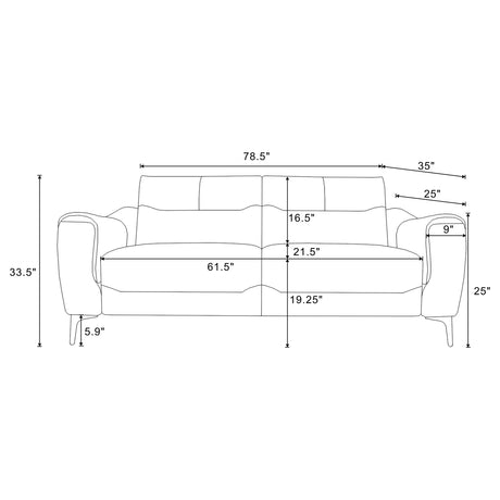 Nolan 2-piece Upholstered Sofa Set Charcoal