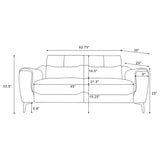 Nolan 2-piece Upholstered Sofa Set Charcoal