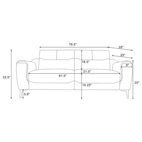 Nolan Upholstered Sloped Track Arm Sofa Charcoal