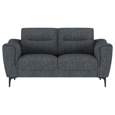 Nolan Upholstered Sloped Track Arm Loveseat Charcoal