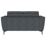 Nolan Upholstered Sloped Track Arm Loveseat Charcoal