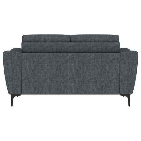 Nolan Upholstered Sloped Track Arm Loveseat Charcoal