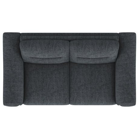 Nolan Upholstered Sloped Track Arm Loveseat Charcoal