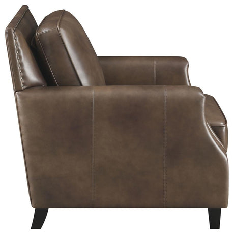 Leaton Brown Sugar 3-Piece Upholstered Recessed Arm Sofa Set