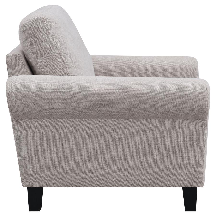 Nadine Upholstered Round Arm Chair Oatmeal
