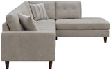 Barton Upholstered Tufted Sectional Toast And Brown
