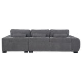 Octavia Upholstered Sectional Chaise Sofa Charcoal Grey