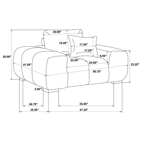 Octavia Upholstered Track Arm Accent Chair Charcoal Grey