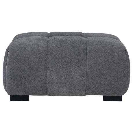Octavia Upholstered Rectangular Ottoman Charcoal Grey