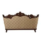 Shalisa Fabric & Walnut Finish Sofa