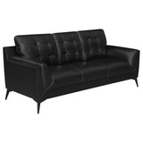 Moira Upholstered Tufted With Track Arms Black 3-Piece Living Room Set