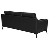 Moira Upholstered Tufted Sofa With Track Arms Black