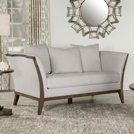 Lorraine Upholstered Loveseat With Flared Arms Beige