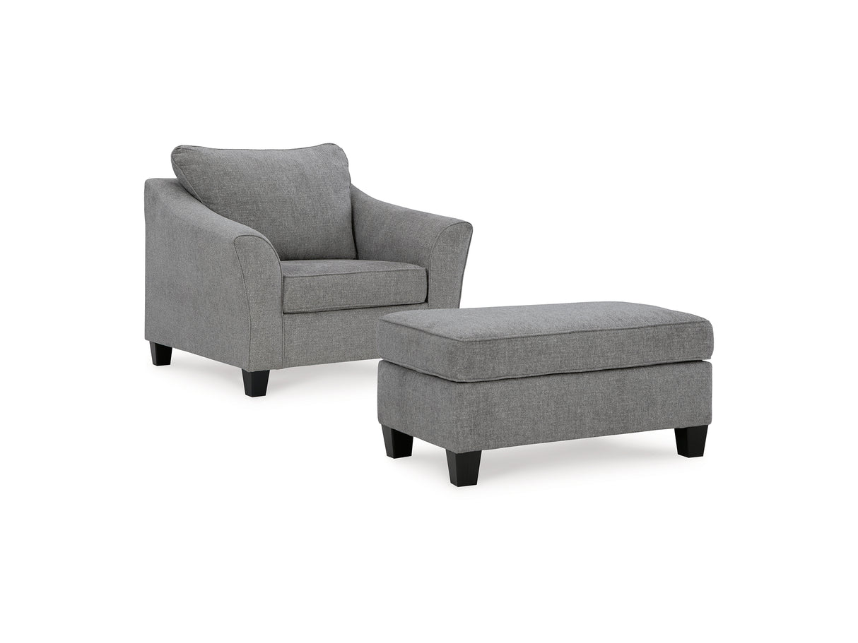 Mathonia Smoke Oversized Chair And Ottoman