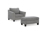 Mathonia Smoke Oversized Chair And Ottoman