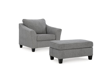 Mathonia Smoke Oversized Chair And Ottoman