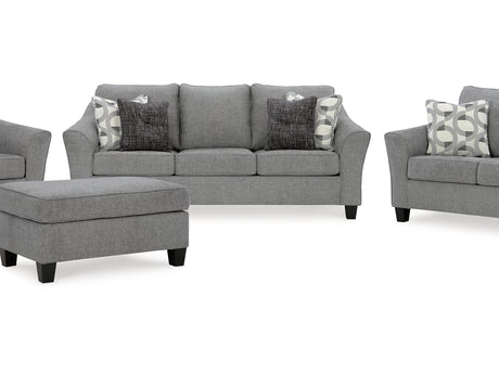 Mathonia Smoke Sofa, Loveseat, Oversized Chair And Ottoman